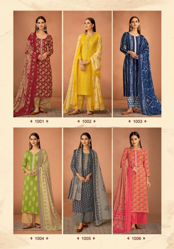 Suryajyoti Nikhaar 1 Cotton Printed Fancy Wear Embroidery Dress Material Collection